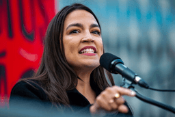 Rep. Alexandria Ocasio-Cortez, D-N.Y., speaks at the NYCLU's May Day rally for worker's and immigrants rights at Foley Square, May 1, 2025, in New York. (AP Photo/Angelina Katsanis, File)